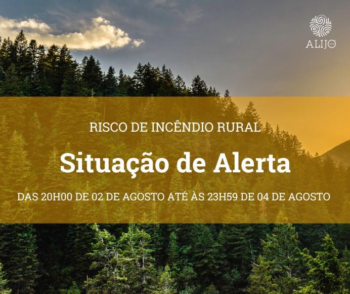 Risco de inc&ecirc;ndio rural: Situa&ccedil;&atilde;o de Alerta at&eacute; ao dia 4 de agosto