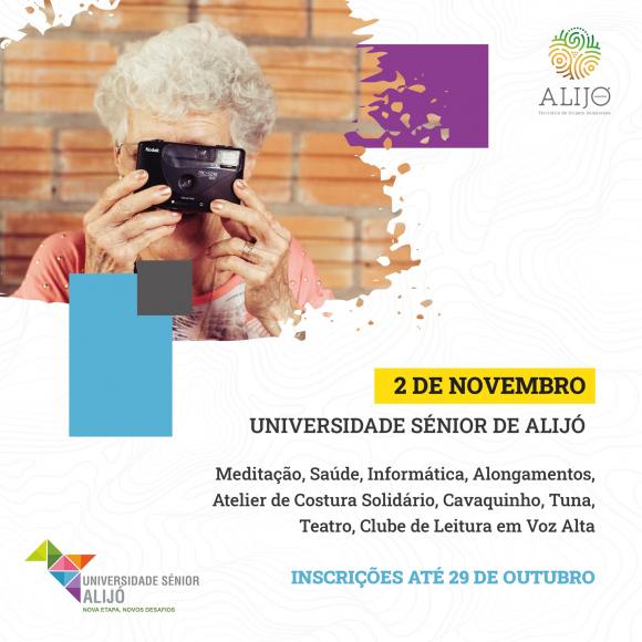 Universidade S&eacute;nior de Alij&oacute; regressa a 2 de novembro