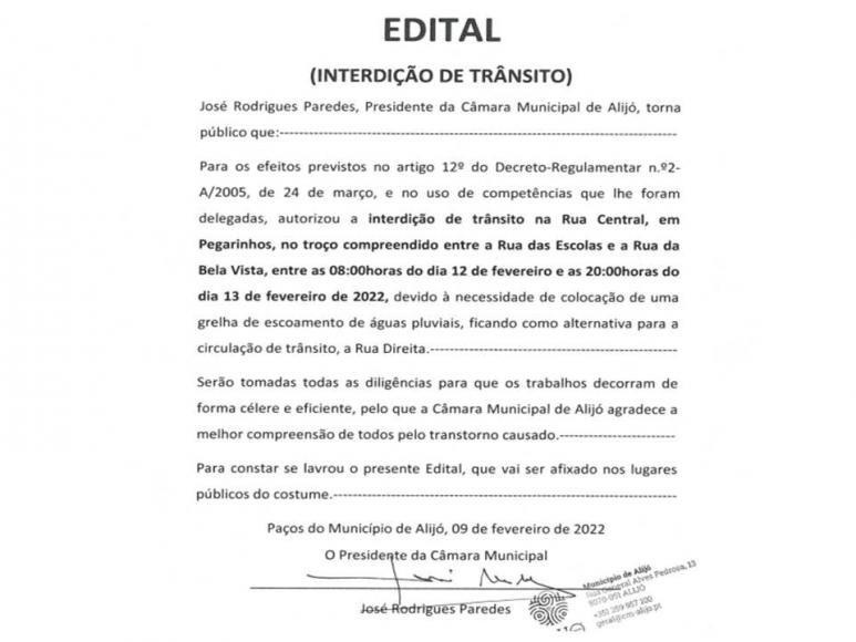 Interdi&ccedil;&atilde;o ao tr&acirc;nsito